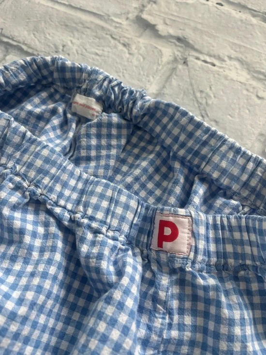 Pigeon Said Please Blue Gingham Women's Lounge Shorts - Picture 7 of 7